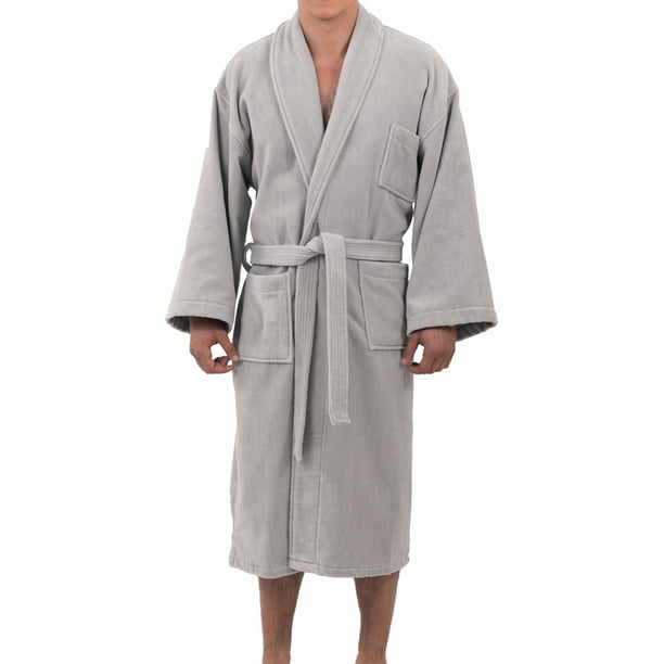 Men's Hooded Bathrobe Terry Cotton Cloth Robe Shawl Collar Men Bathrobe For Mens